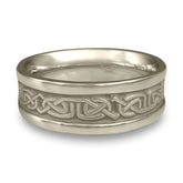 Extra Narrow Self Bordered Labyrinth Wedding Ring in Platinum